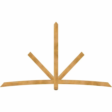 Ekena Millwork Alberta Rough Sawn Timber Gable Bracket, Western Red Cedar, 108"W x 63"H x 2"D x 4"F, 14/12 Pitch GBW108X63X0204ALB00RWR